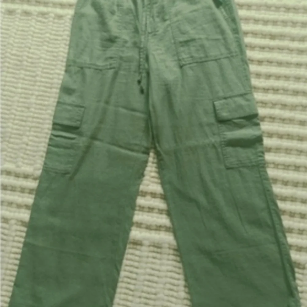 GAP Linen Blend Ankle Length Drawstring Cargo Pants ~ Size Small - Picture 7 of 7